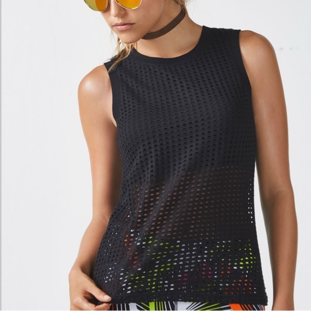 Fabletics Black Mesh Tank Top